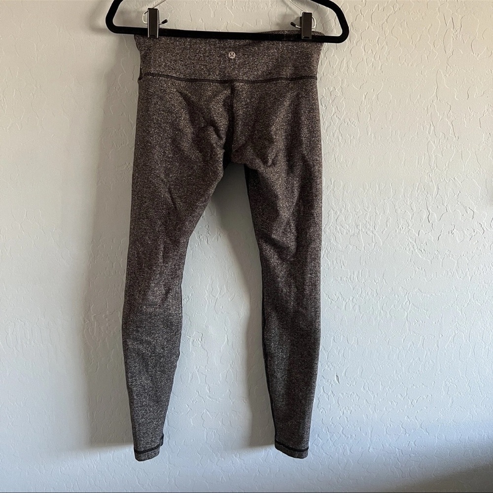 Lululemon Women's Wunder Under Tights Luon‎ Variegated Knit Black Heathered  6 - Picture 4 of 9